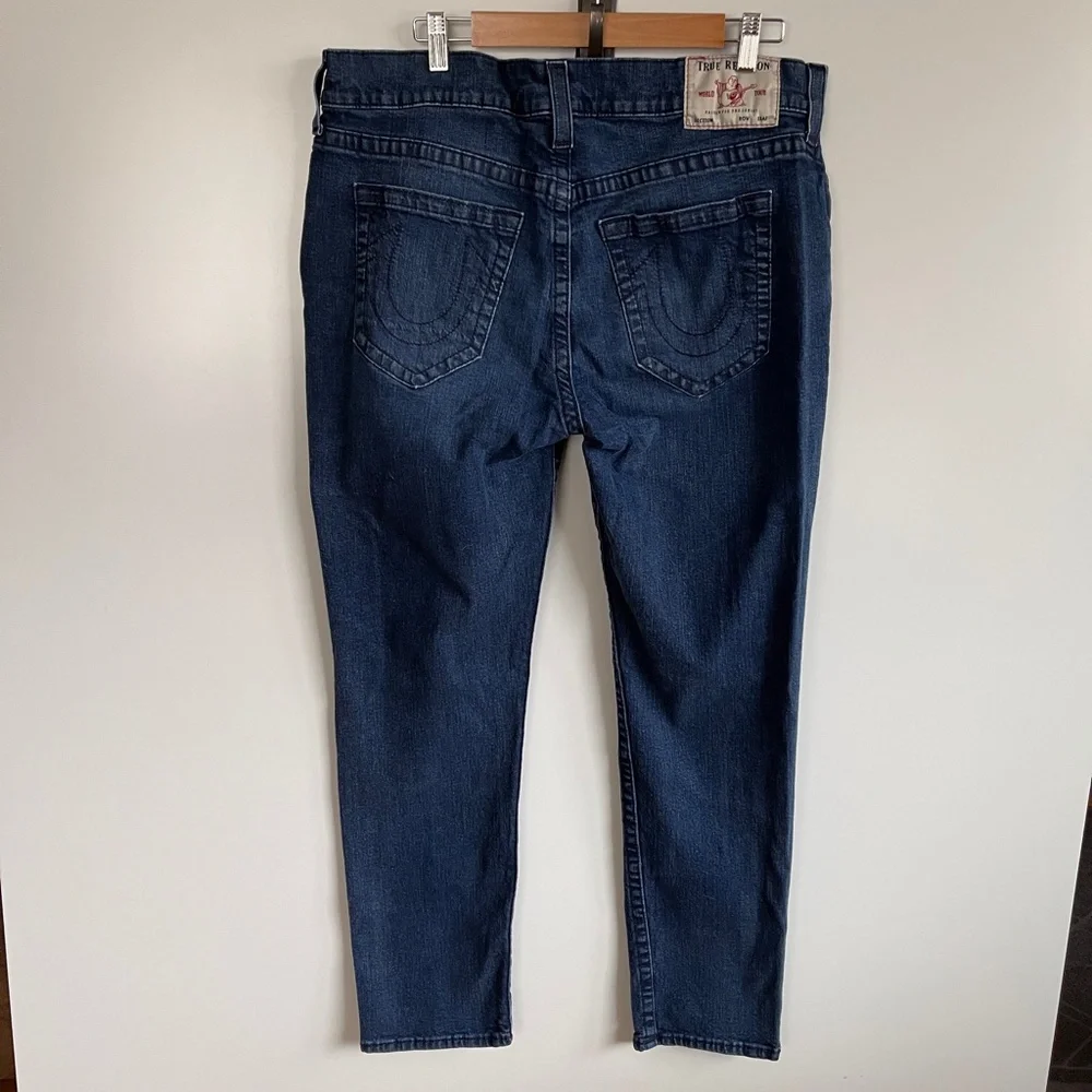 True Religion‎ World Tour Geno No Flap Relaxed Slim Dark Wash Jeans Size 38